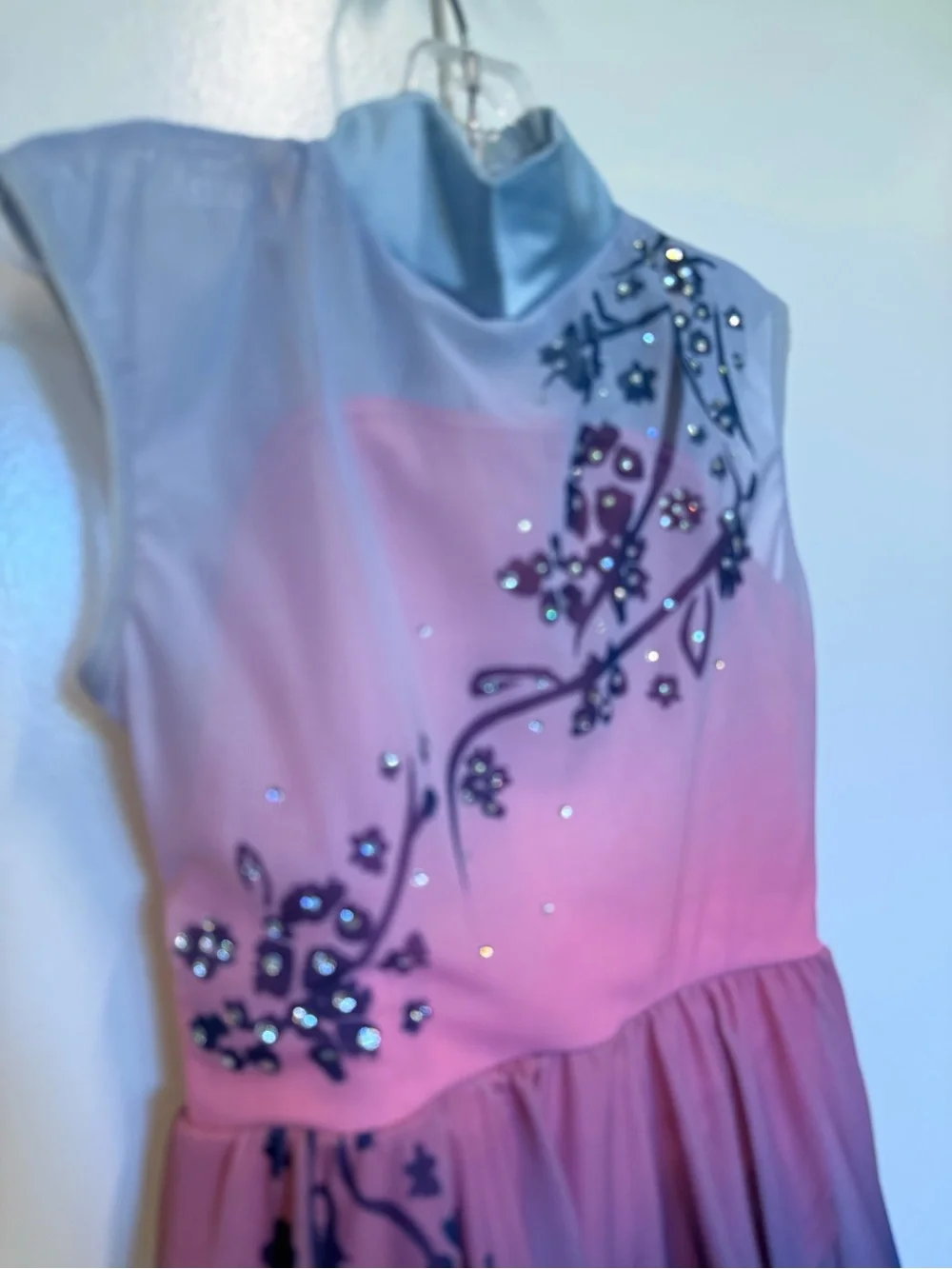 Gorgeous Ombre dance costume. Frozen theme. Asian floral. Halloween.